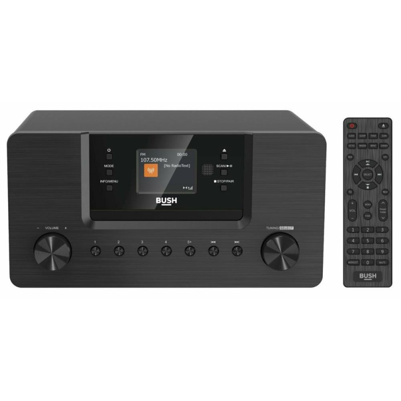 Bush AllInOne Bluetooth CD DAB+ Micro System Black Micro HiFi