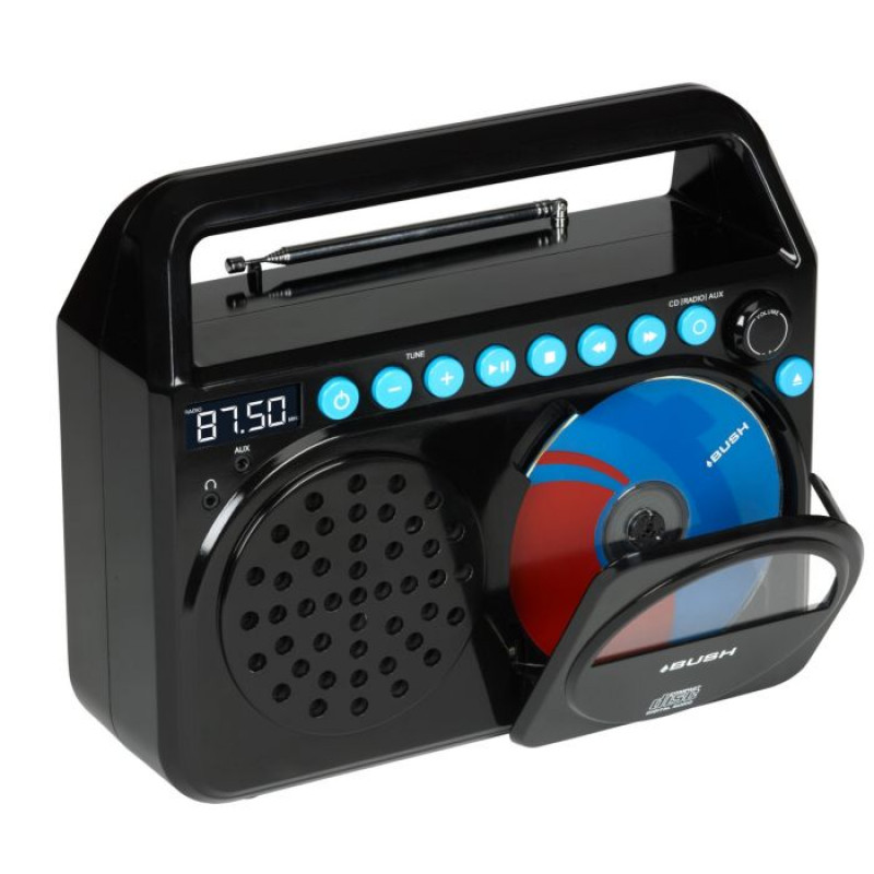 Bush Wave Boombox with CD Player Black CD Players & Cassette Players Home Audio Audio