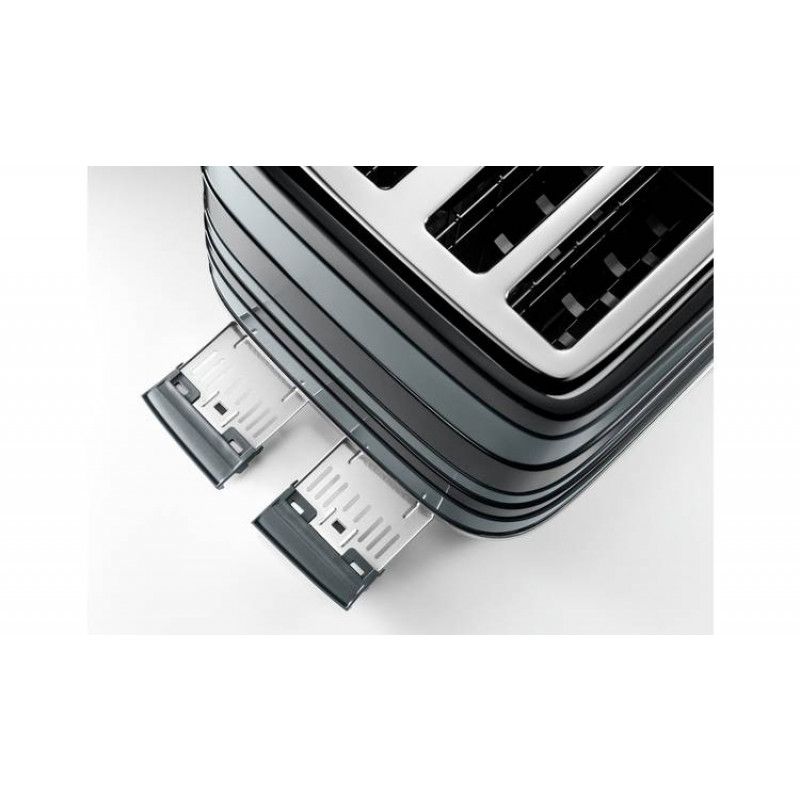 DeLonghi CTAC4003.BK Avvolta 4 Slice Toaster Black/Grey Toasters