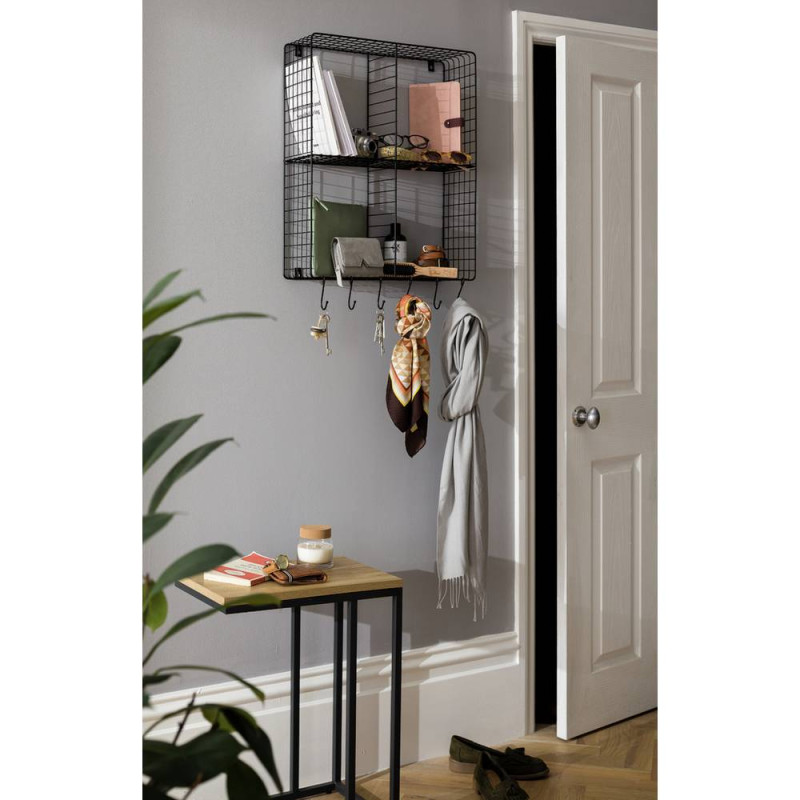Habitat Wire Shelf With Hooks Black Storage Units Furniture GMV