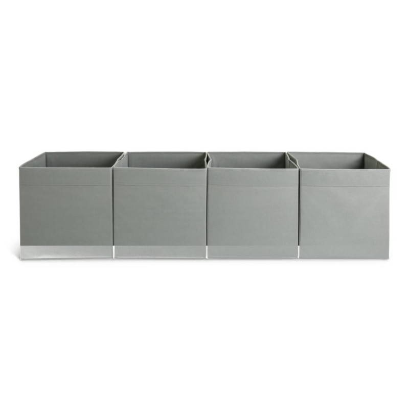 Habitat Pack Of 4 Grey Canvas Boxes Storage Units Furniture GMV Trade
