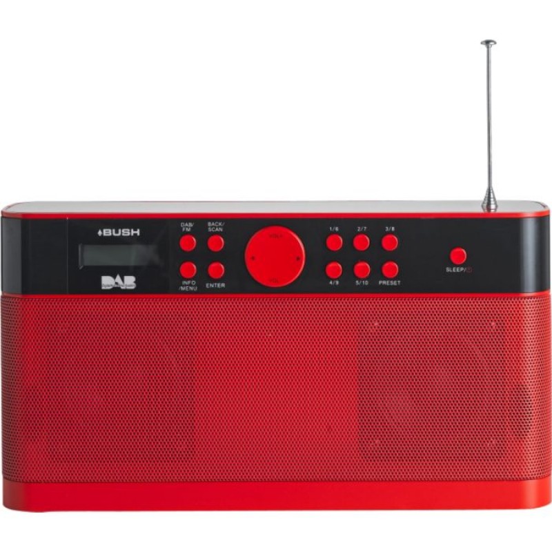Bush DAB FM Stereo Radio Poppy Red Alarm Clocks & Radios Home