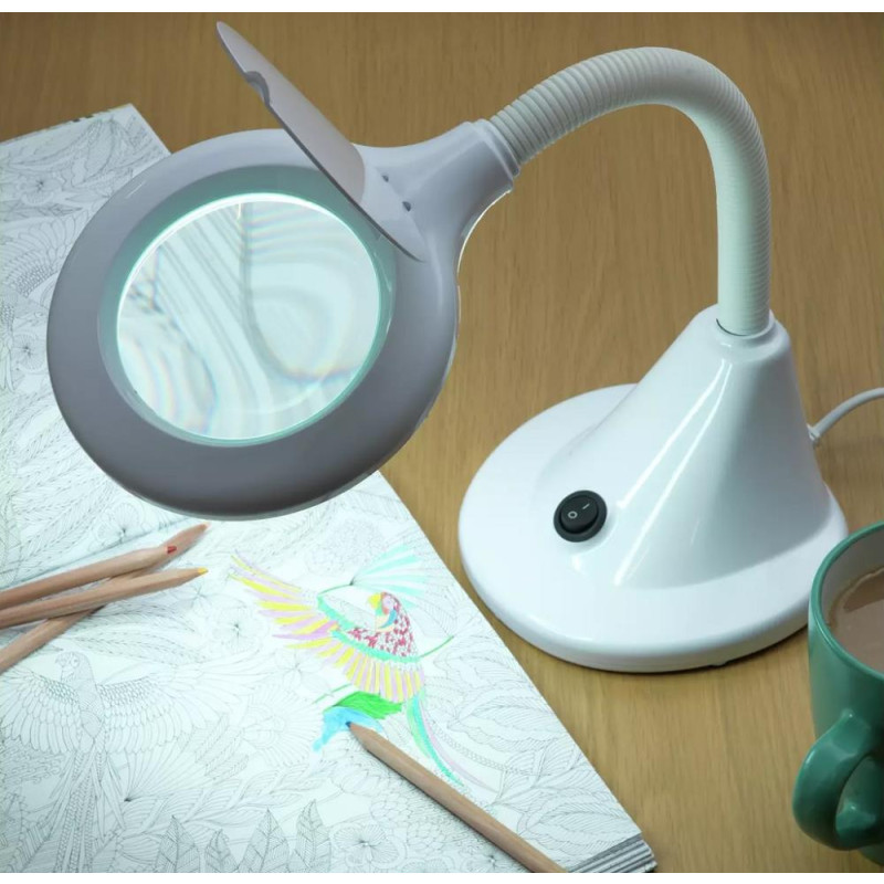 Lightcraft LED Compact Flexi Magnifier Lamp White Lights & Lamps Furniture GMV Trade