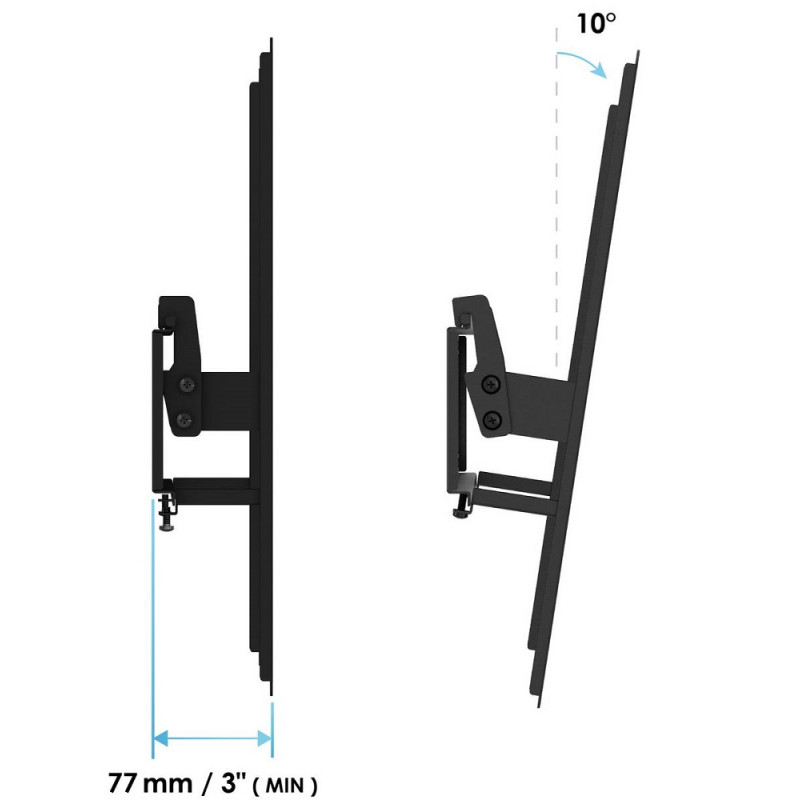 AVF Standard Tilting Up To 55 Inch TV Wall Bracket Black Television