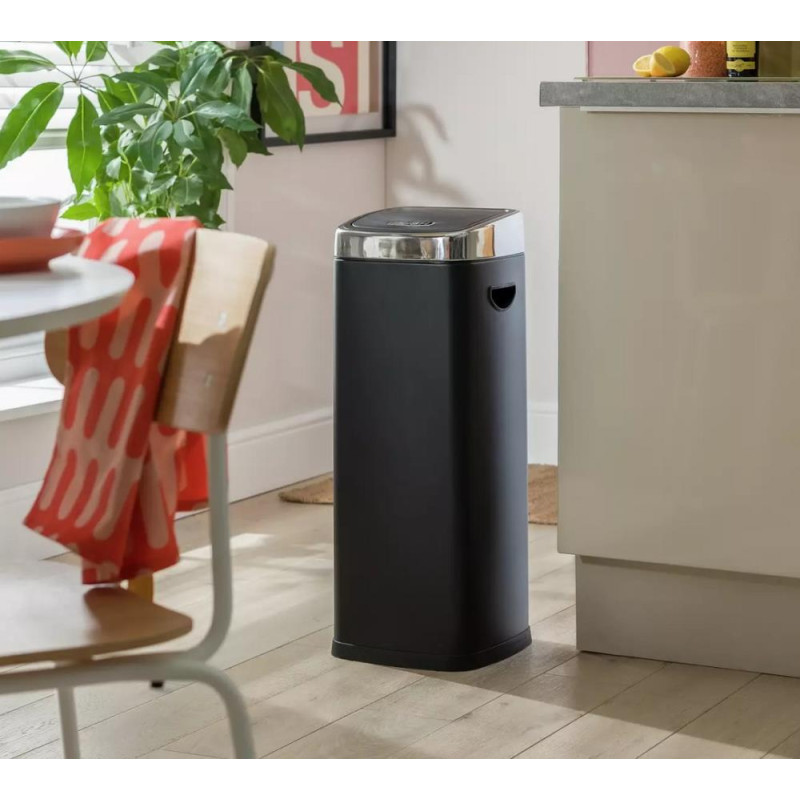 Habitat 30 Litre Square Touch Top Bin Black (slightly dented) Bins Stock Clearance GMV Trade