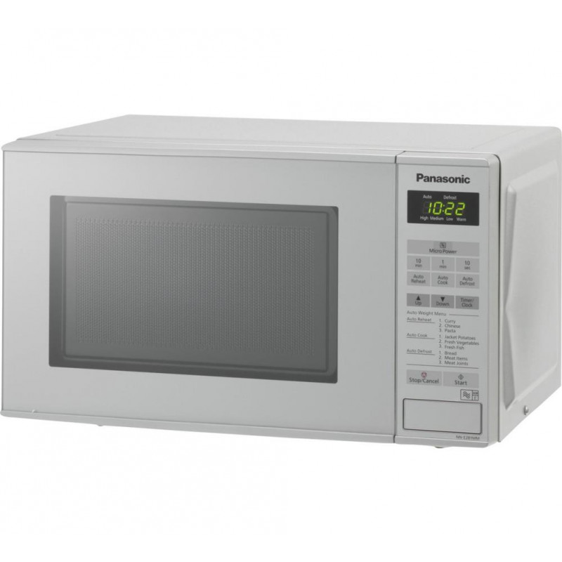 Panasonic 800w Standard Microwave Nn E281m Silver Damaged Right Panasonic 800w Standard Microwave Nn E281m Silver Damaged Right Corner