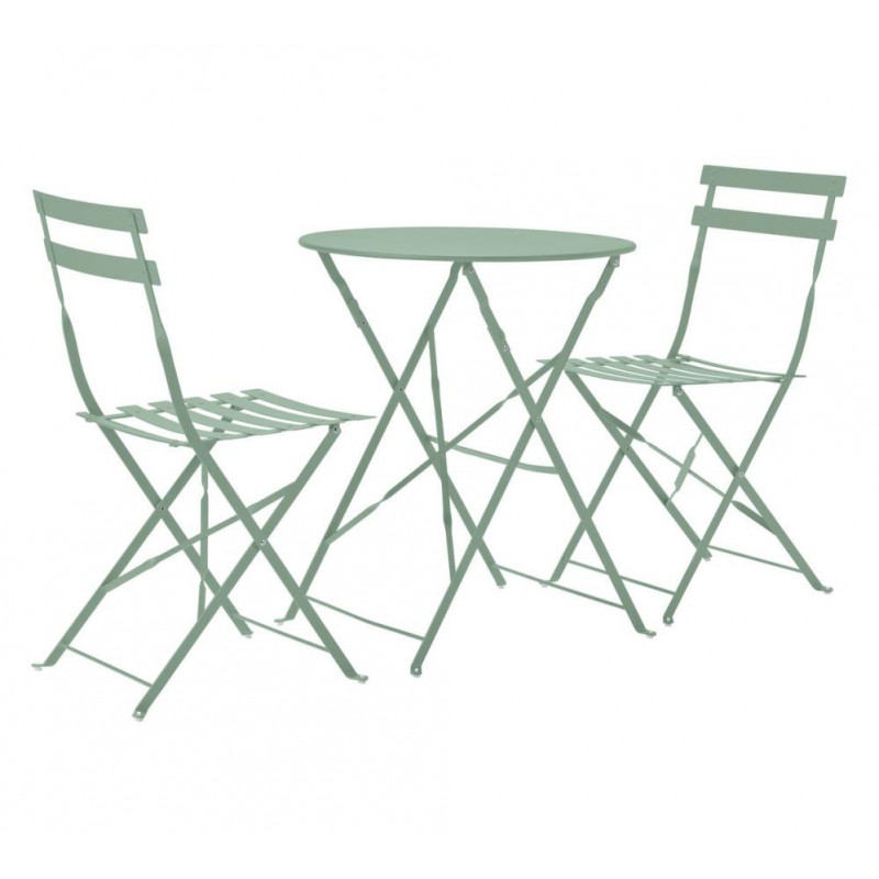 Home Eve Folding 2 Seater Metal Bistro Set Green Garden Furniture