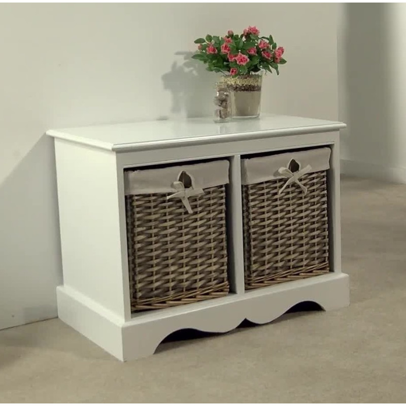 Home Malvern Hallway Shoe Storage Bench White Storage Units