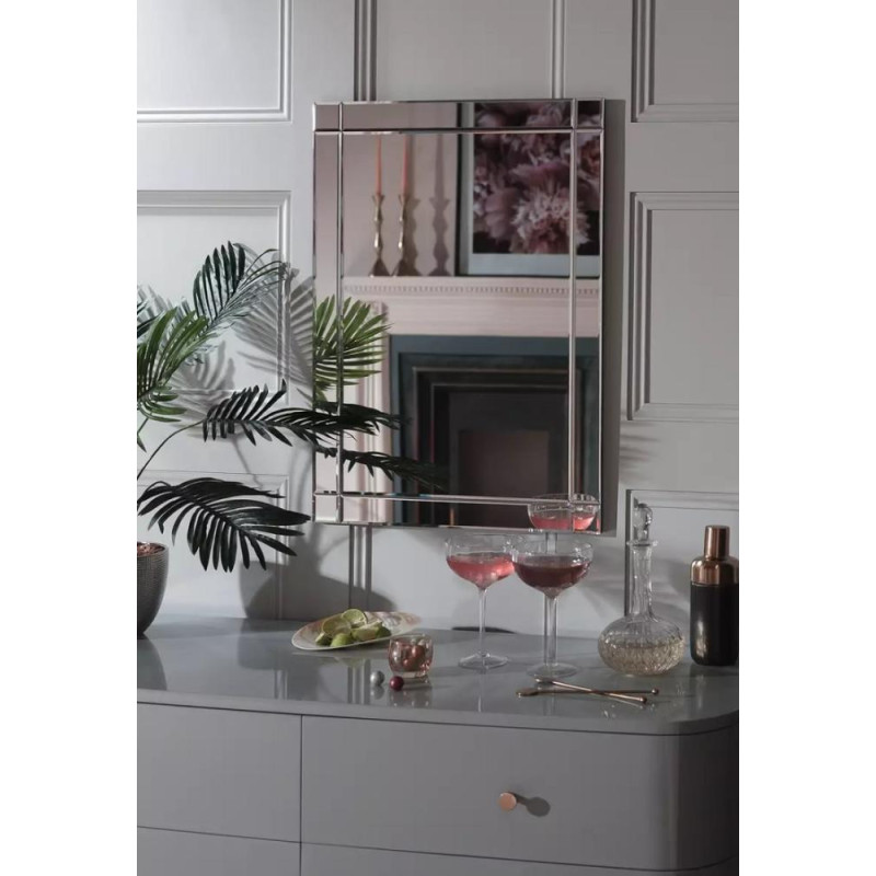 Habitat Rectangular Bevelled Wall Mirror Silver (Slight Chip To 1