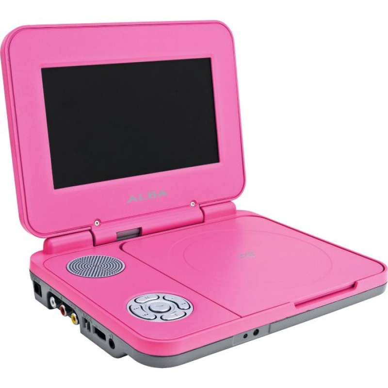 Alba 7 Inch TFT LCD Pink Portable Widescreen DVD Player with Remote Portable DVD Players DVD