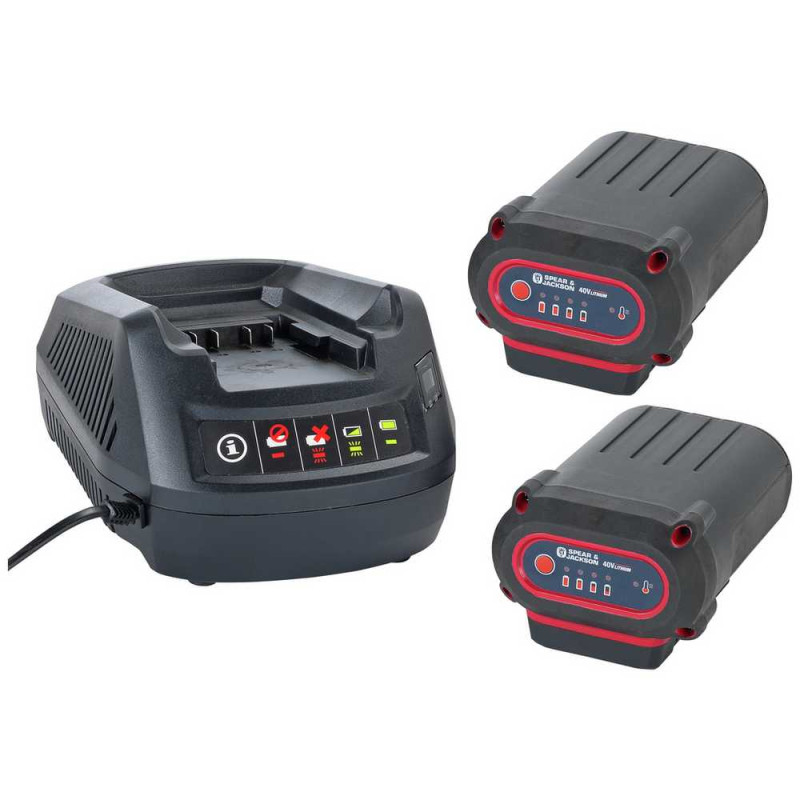 Spear Jackson S4040X2CR 40cm Cordless Lawnmower 2 Batteries