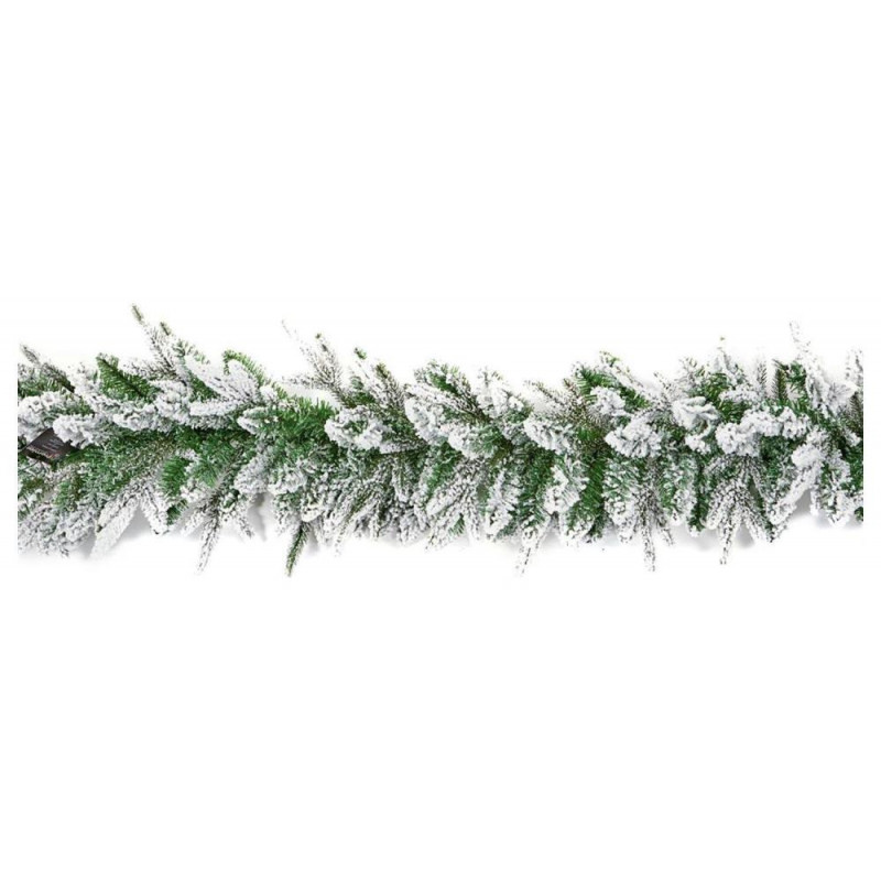 Premier Decorations 1.8m Snow Garland - Green - Christmas Novelty