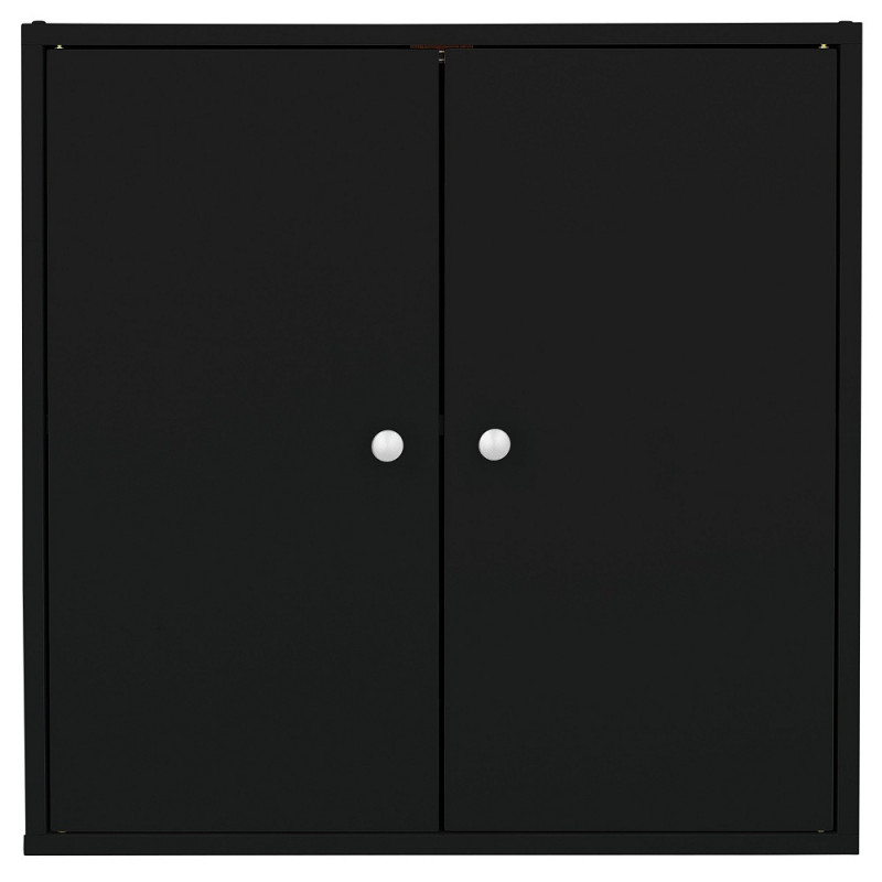 Boston Basic 2 Door Modular Box Black Storage Units Furniture