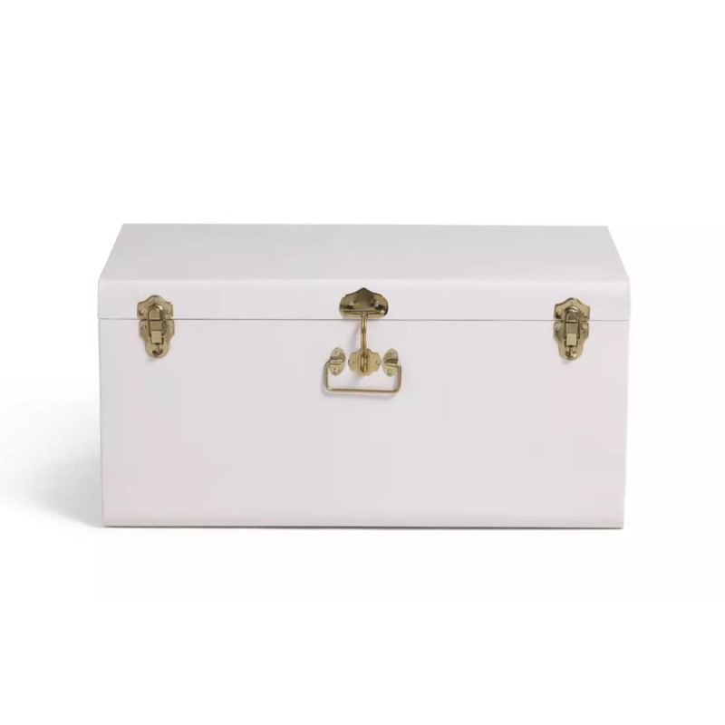 Habitat Extra Large Galvanised Steel Storage Trunk White Storage