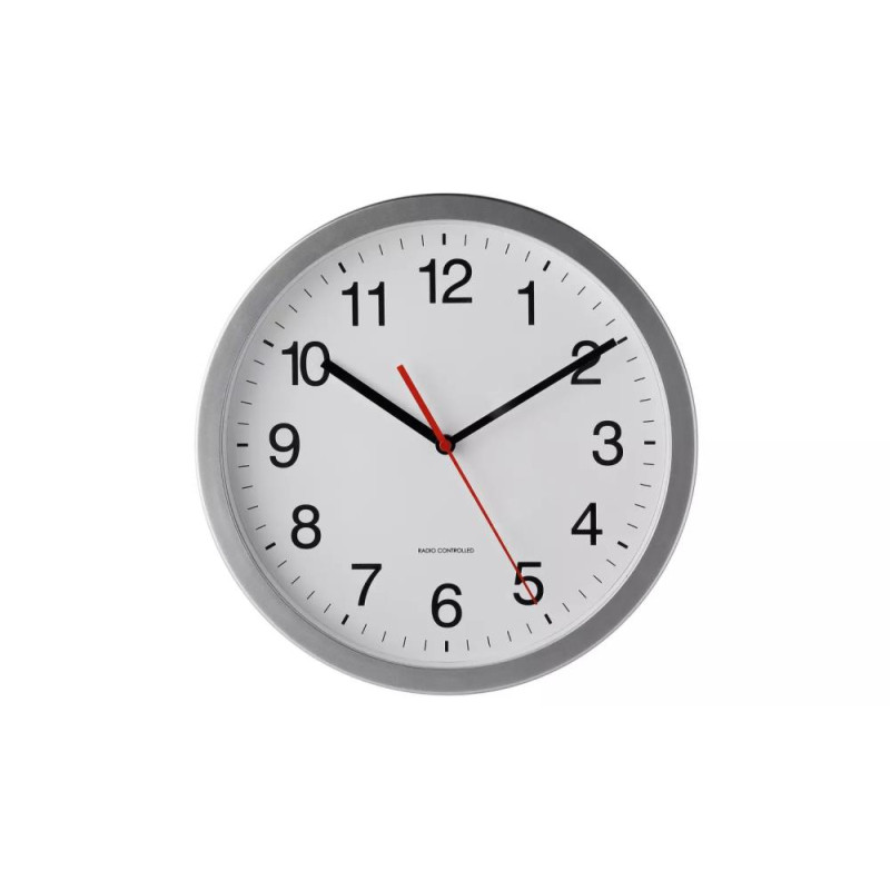 Habitat Radio Controlled Wall Clock Silver Furniture GMV Trade