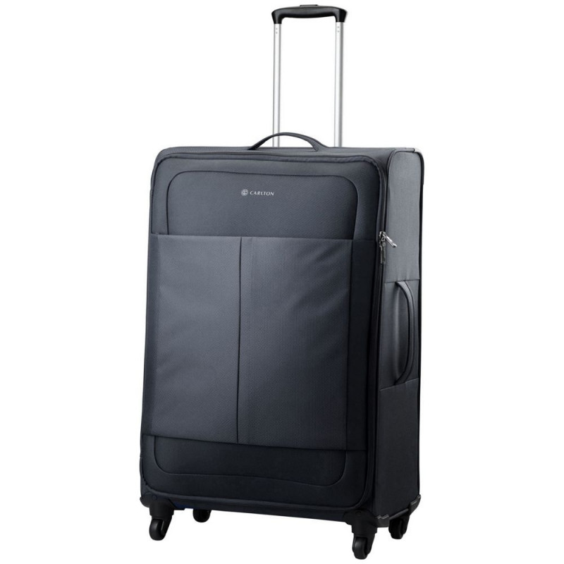 Carlton Ultralite Large 4 Wheel Soft Suitcase Black Luggage Bags Travel Outdoor GMV Trade