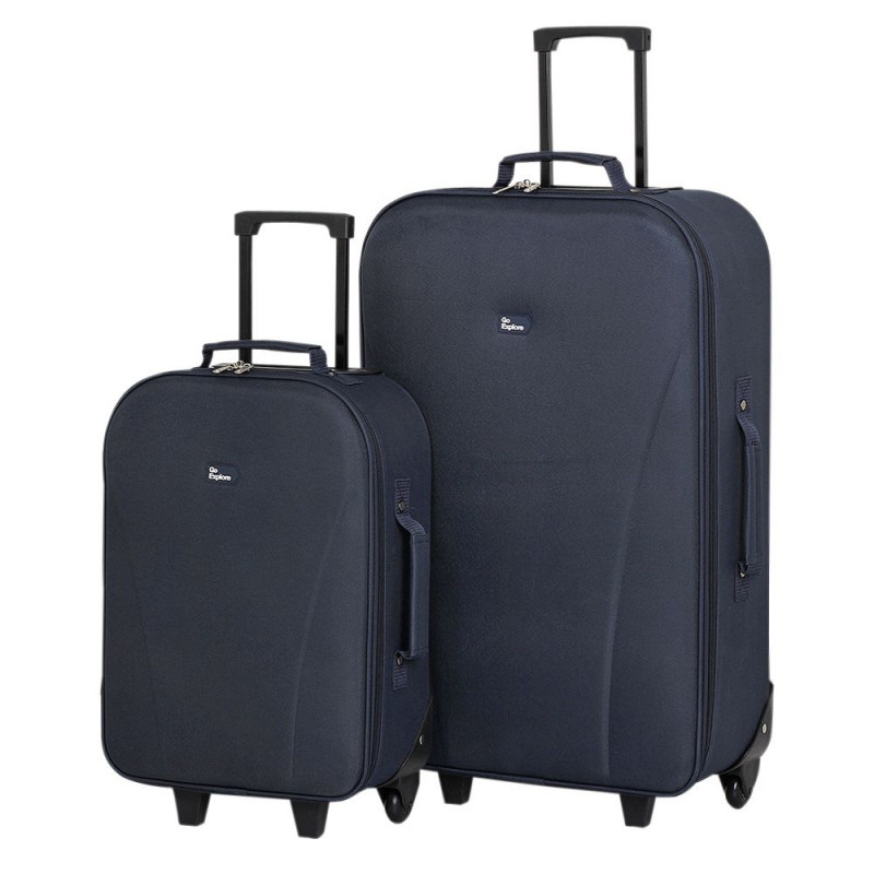 Go Explore 2 Piece Soft Luggage Set Blue Luggage Bags