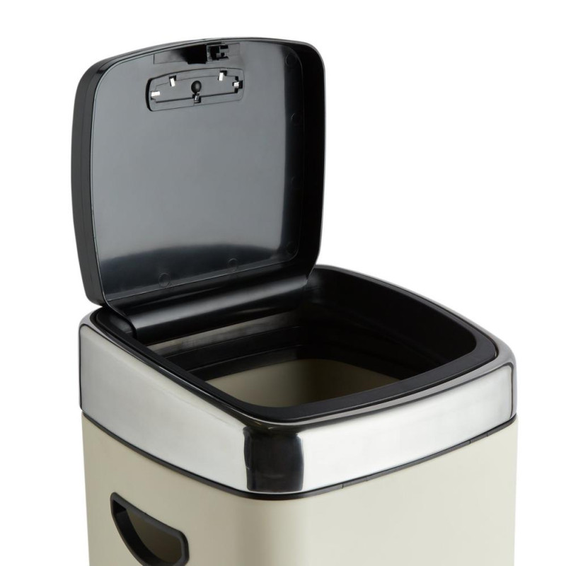 Habitat 30 Litre Square Touch Top Bin Cream Bins Stock Clearance GMV Trade