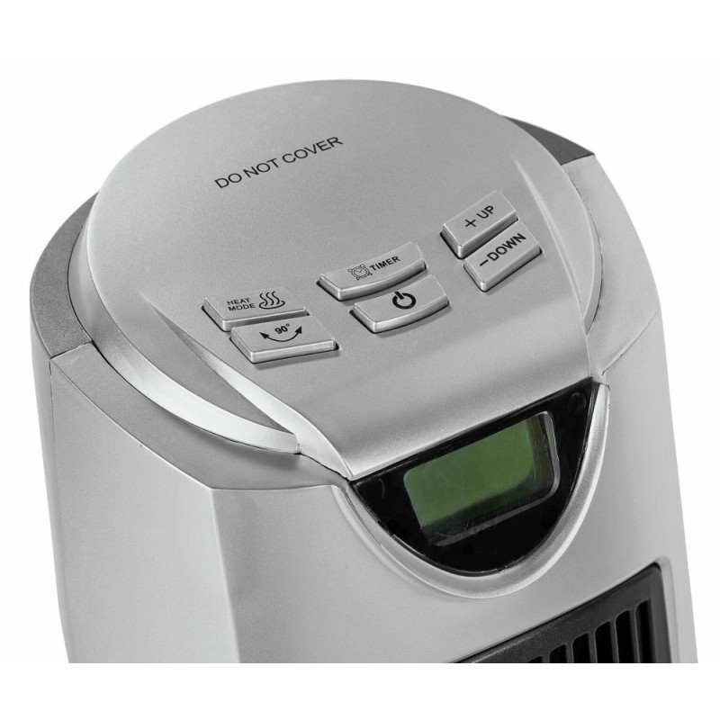 Challenge 2kW Ceramic Tower Fan Heater Silver Fan Heaters Heating