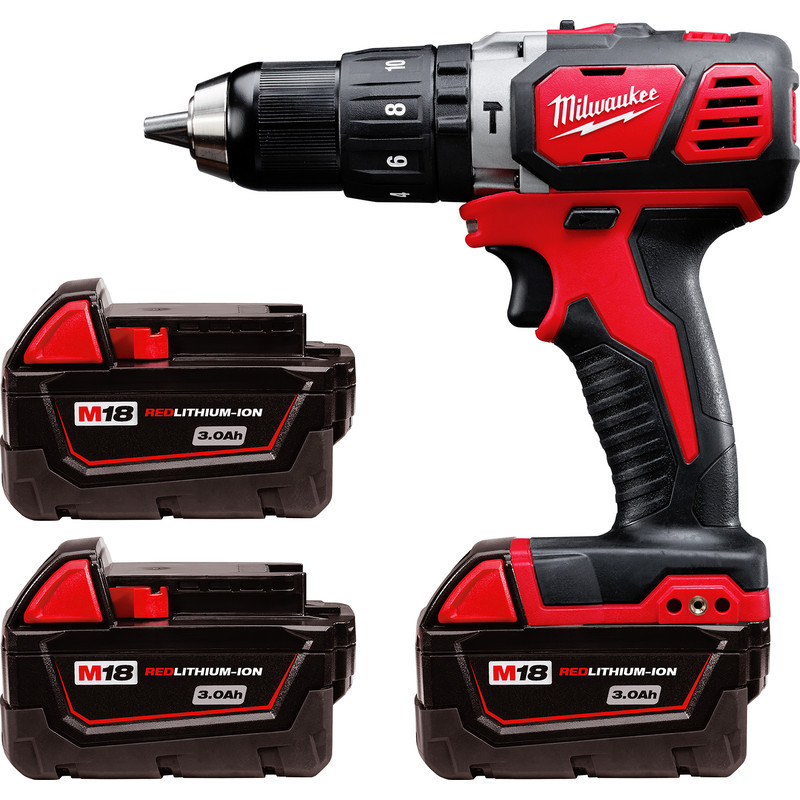 Milwaukee M18BPD 18V Cordless Compact Combi Drill 3 Batteries