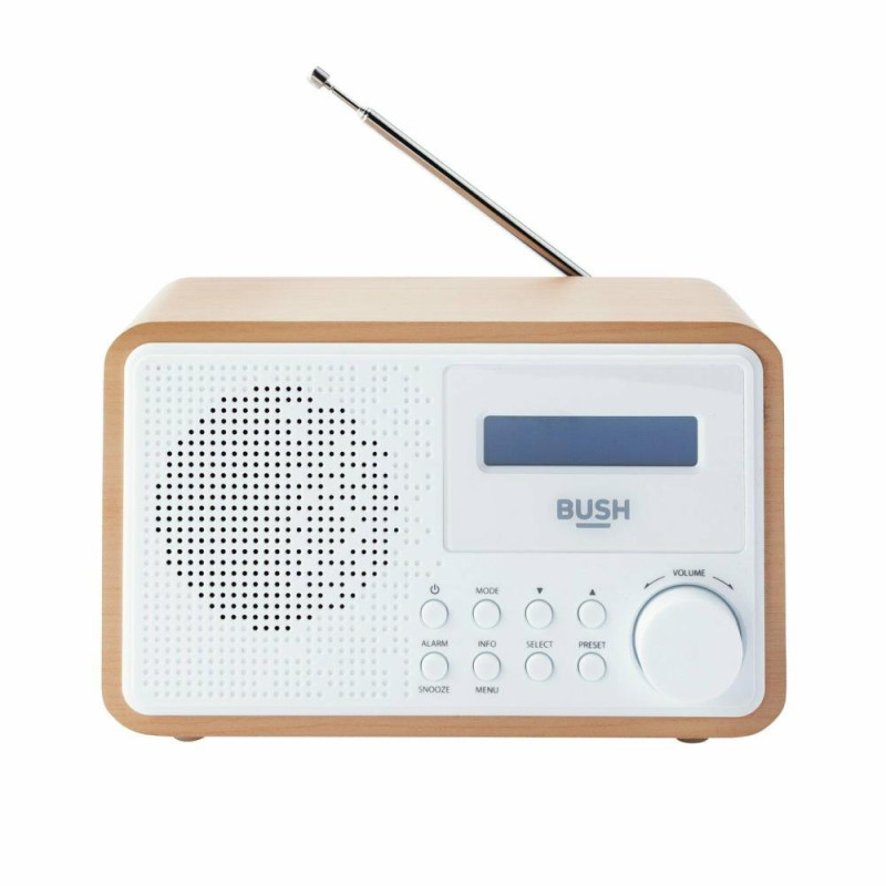 Bush Wooden DAB Radio White & Brown DAB Digital Radios Home Audio