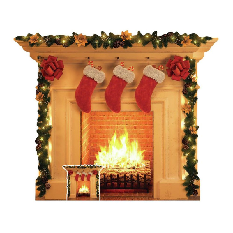 Star Cutouts Christmas Fireplace Cardboard Cutout Christmas Novelty