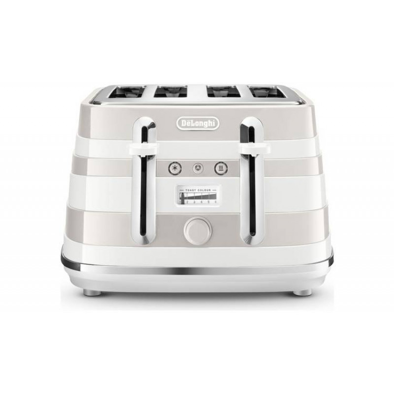 DeLonghi CTAC4003.W Avvolta 4 Slice Toaster White/Beige Toasters