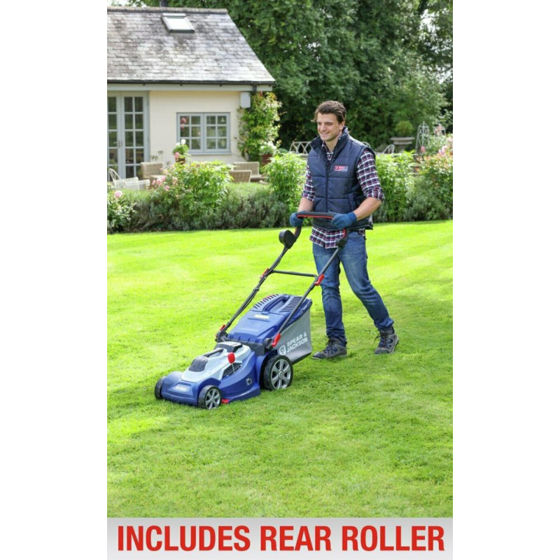 Spear Jackson S3644X2CR 44cm Cordless Rotary Lawnmower 2 Batteries 36V Lawnmowers Garden Power Tools GMV Trade