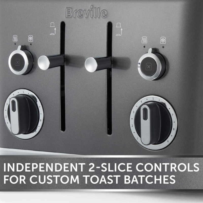 Breville VTT853 Lustra 4 Slice Toaster Storm Grey Toasters