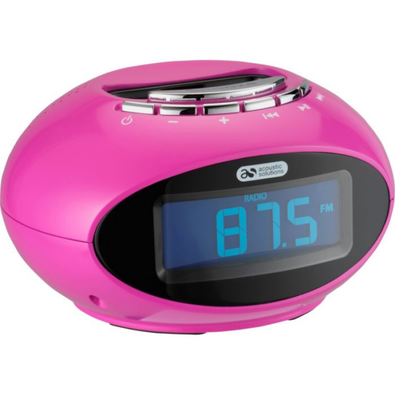 Acoustic Solutions Smartie Clock with Docking Station Pink (No