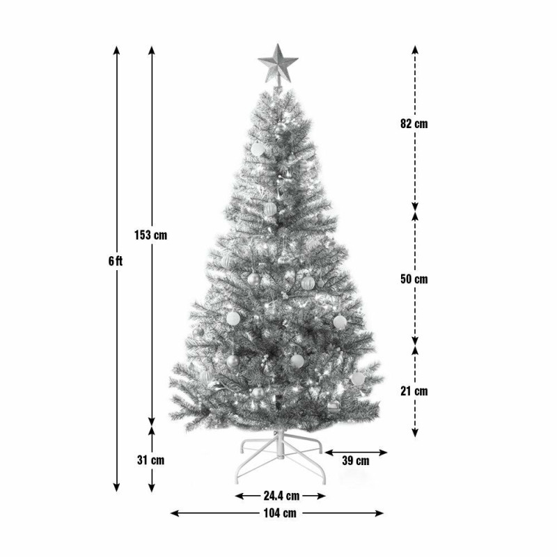 Home 6ft Snowy Mixed Frost Christmas Tree Green Christmas Trees Christmas Decorations