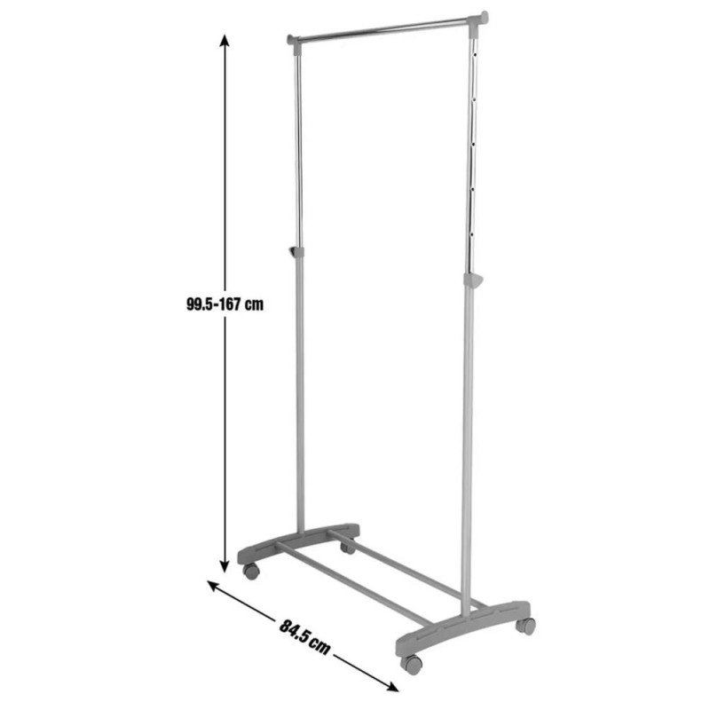 Home Adjustable Chrome Plated Clothes Rail Grey Storage Units