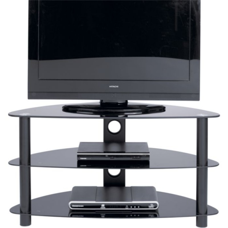 Black Glass Curved TV Stand Up to 42 Inch Furniture GMV Trade