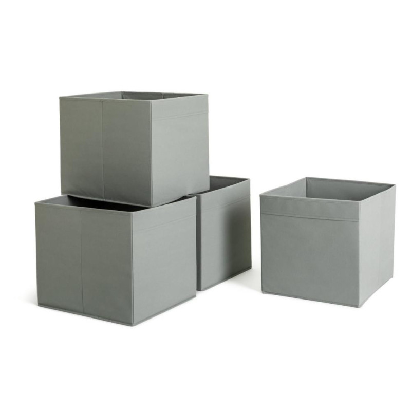 Habitat Pack Of 4 Grey Canvas Boxes Storage Units Furniture GMV Trade