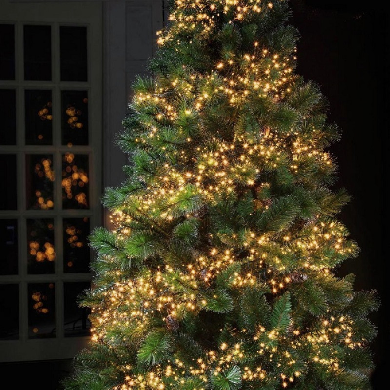 Premier Decorations 960 LED & Timer Christmas Cluster Lights Vintage Gold Christmas Lights