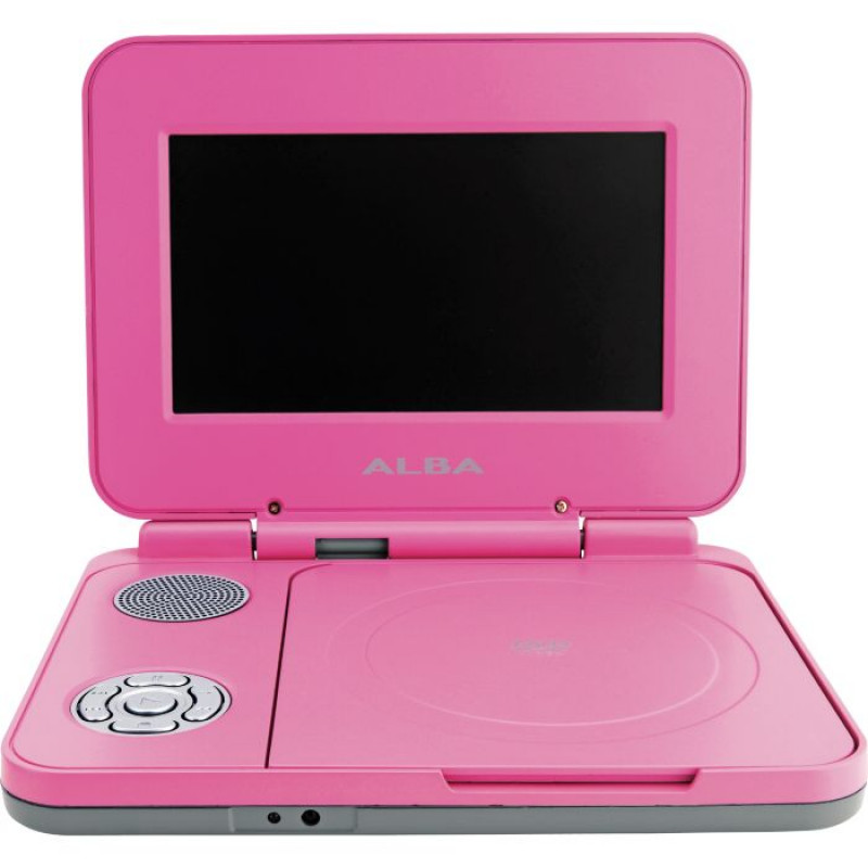 Alba 7 Inch TFT LCD Pink Portable Widescreen DVD Player with Remote Portable DVD Players DVD