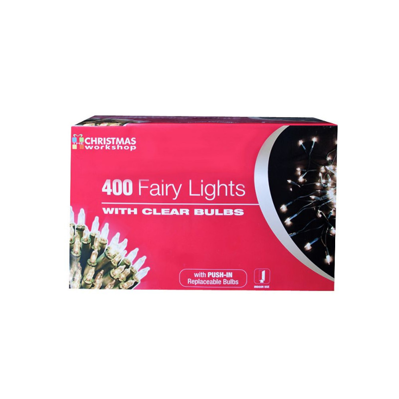 Christmas 400 Static Fairy Lights Clear Christmas Lights