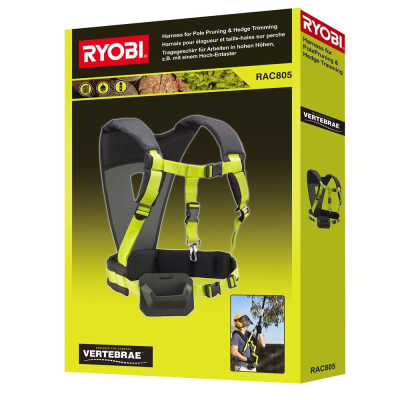 Ryobi RAC805 Ergo Pole Pruning Saw & Pole Hedge Trimmer Harness Hedge