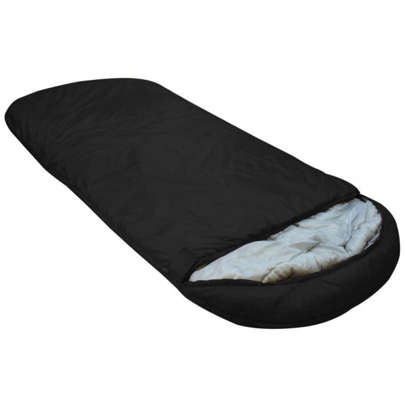 Highlander Big Sleep 250GSM Single Cowl Sleeping Bag Black Camping