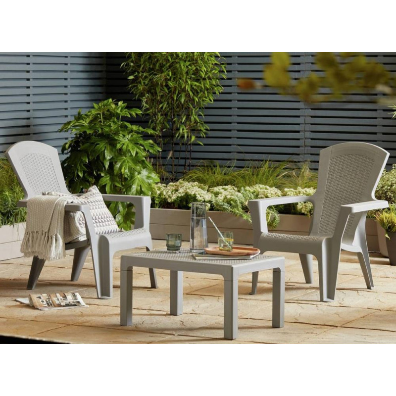 Home Baltimore 2 Seater Bistro Set Light Grey Garden Furniture
