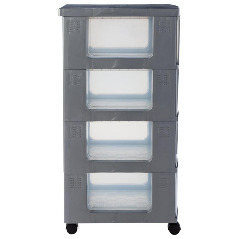 Really Useful 4 Drawer Heavy Duty Plastic Drawers Grey Storage