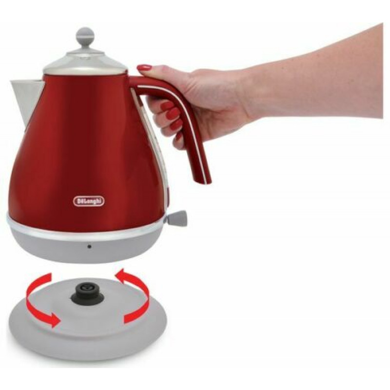 Delonghi Icona Capitals KBOC3001.R 3000w Cordless Jug Kettle Red