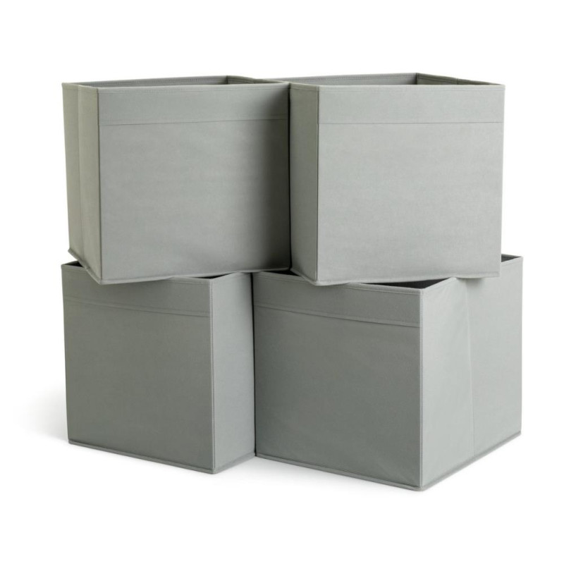 Habitat Pack Of 4 Grey Canvas Boxes Storage Units Furniture GMV Trade
