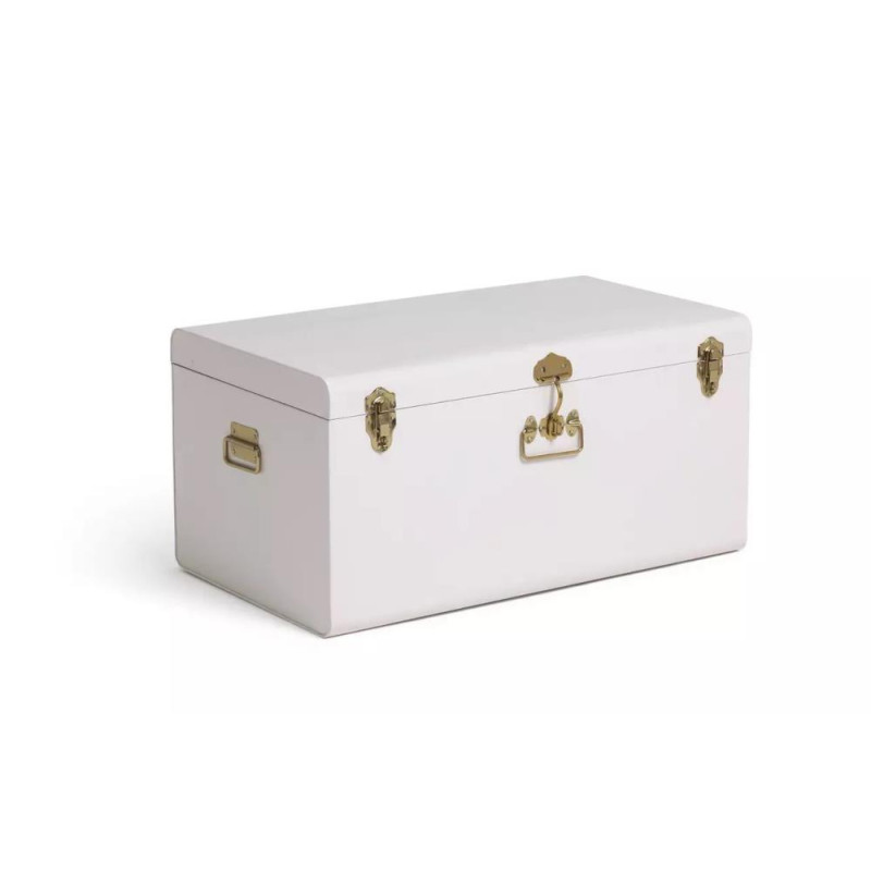 Habitat Extra Large Galvanised Steel Storage Trunk White Storage