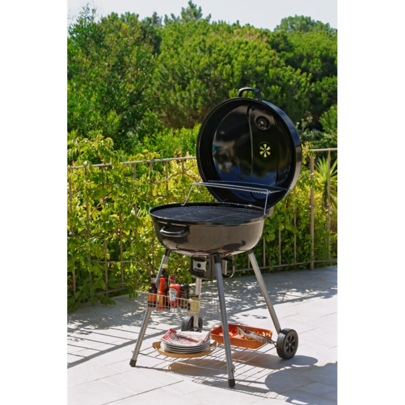Grill King 66cm Charcoal Kettle BBQ with Hinged Lid Barbecues