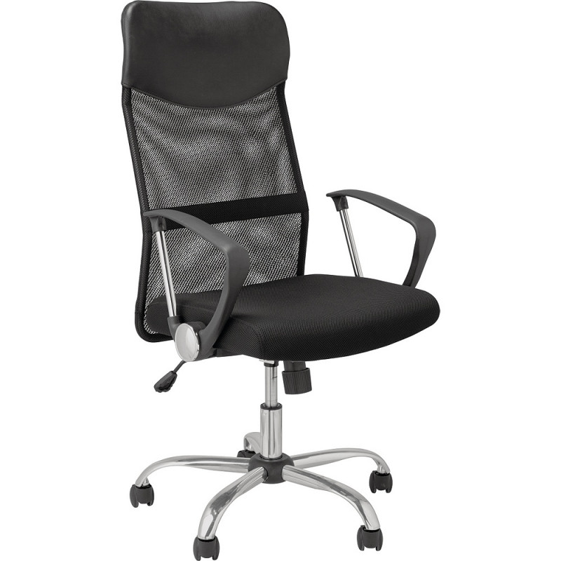 Mesh & Leather Effect Headrest Adjustable Office Chair Black Tables & Chairs Furniture