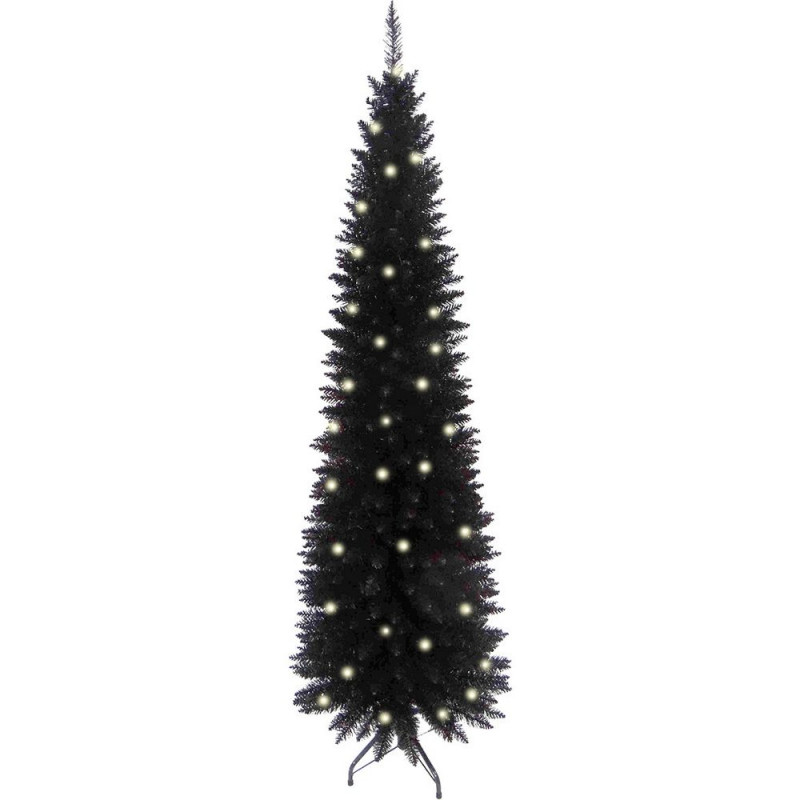 Slim Line Black Christmas Tree With Lights 6ft Christmas Trees Christmas Decorations GMV
