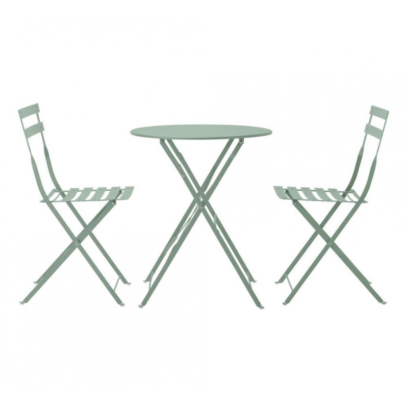 Home Eve Folding 2 Seater Metal Bistro Set Green Garden Furniture