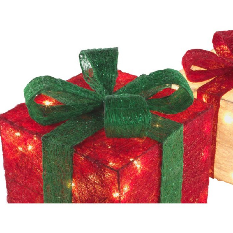 Set of 3 Light Up Christmas Gift Boxes Christmas Novelty Decorations