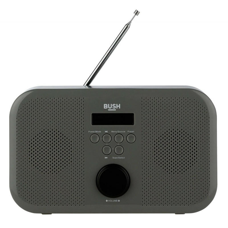 Bush Portable Stereo DAB Radio Grey (Mains Operated Only) DAB